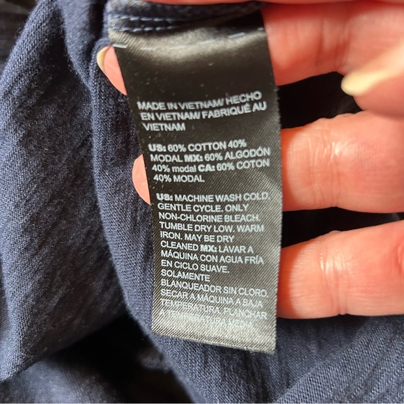 Chico’s Seamed Cotton Slub T-Shirt Dress Navy Blue. Size 4/Chicos 0. - Picture 12 of 13